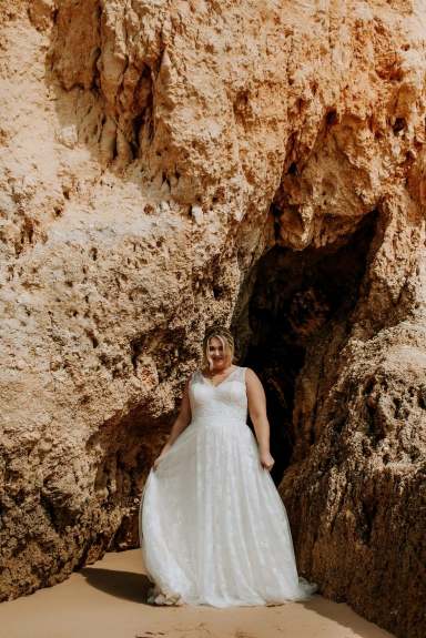 Tyl prinsesse brudekjole på tilbud