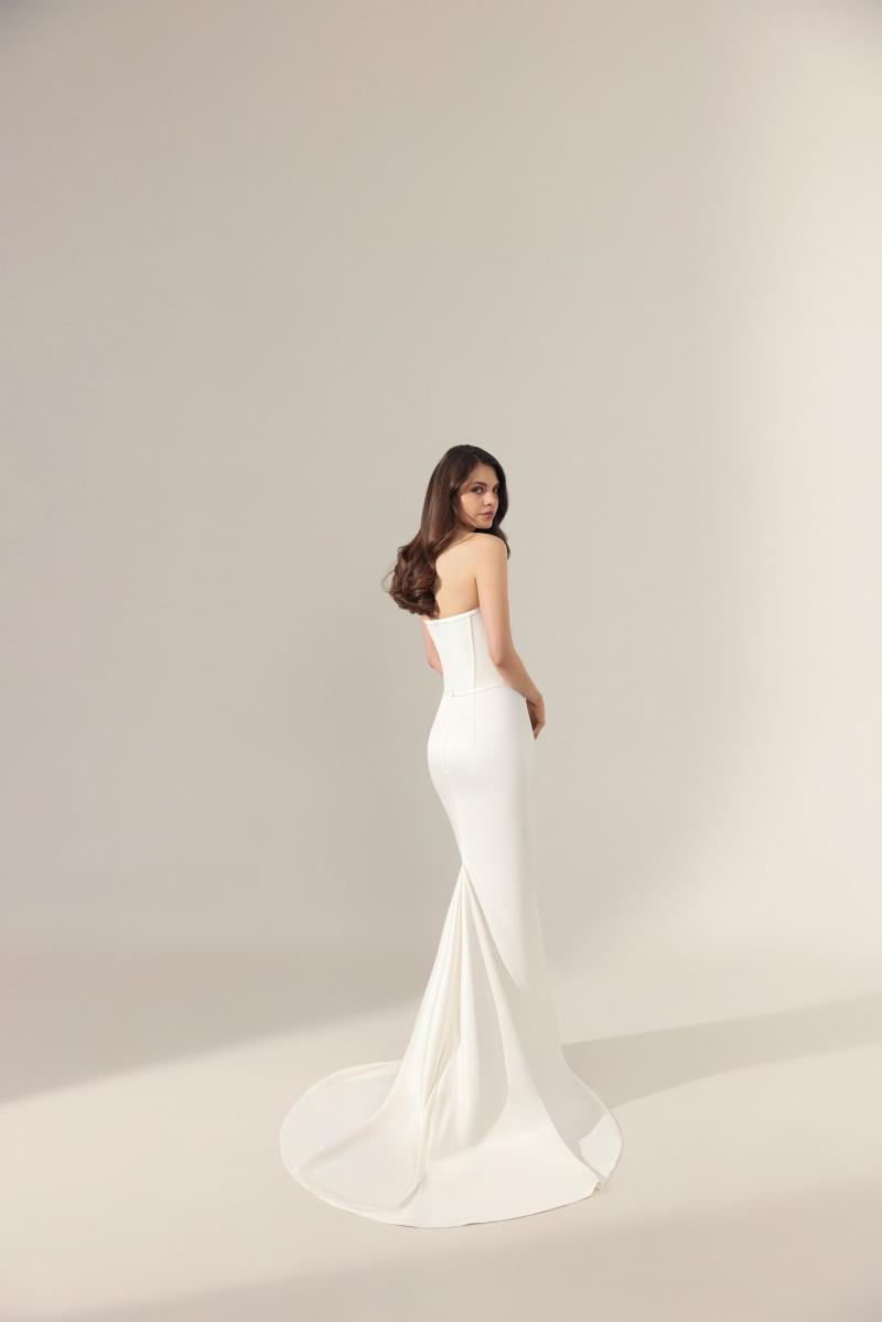 Havfrue enkel stropløs brudekjole 