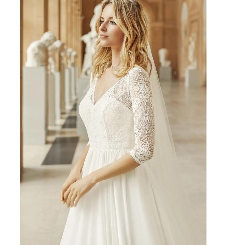 Medusa brudekjole med langemærmer 