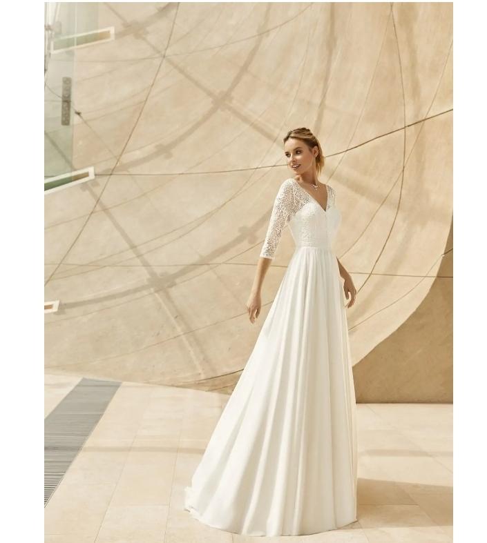 Medusa brudekjole med langemærmer 